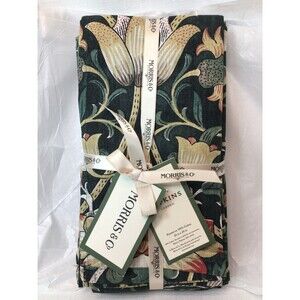 MORRIS & Co Cotton Fabric Napkins Set Of 8 ~ Lodden Green Floral NIP